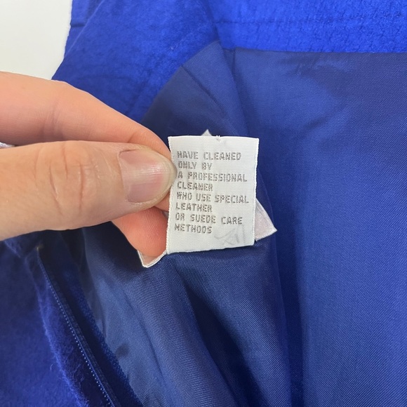 Vintage PS Sport Blue Suede Chic Pencil Skirt Leather Size 6 Y2K Western Rodeo - Picture 4 of 13